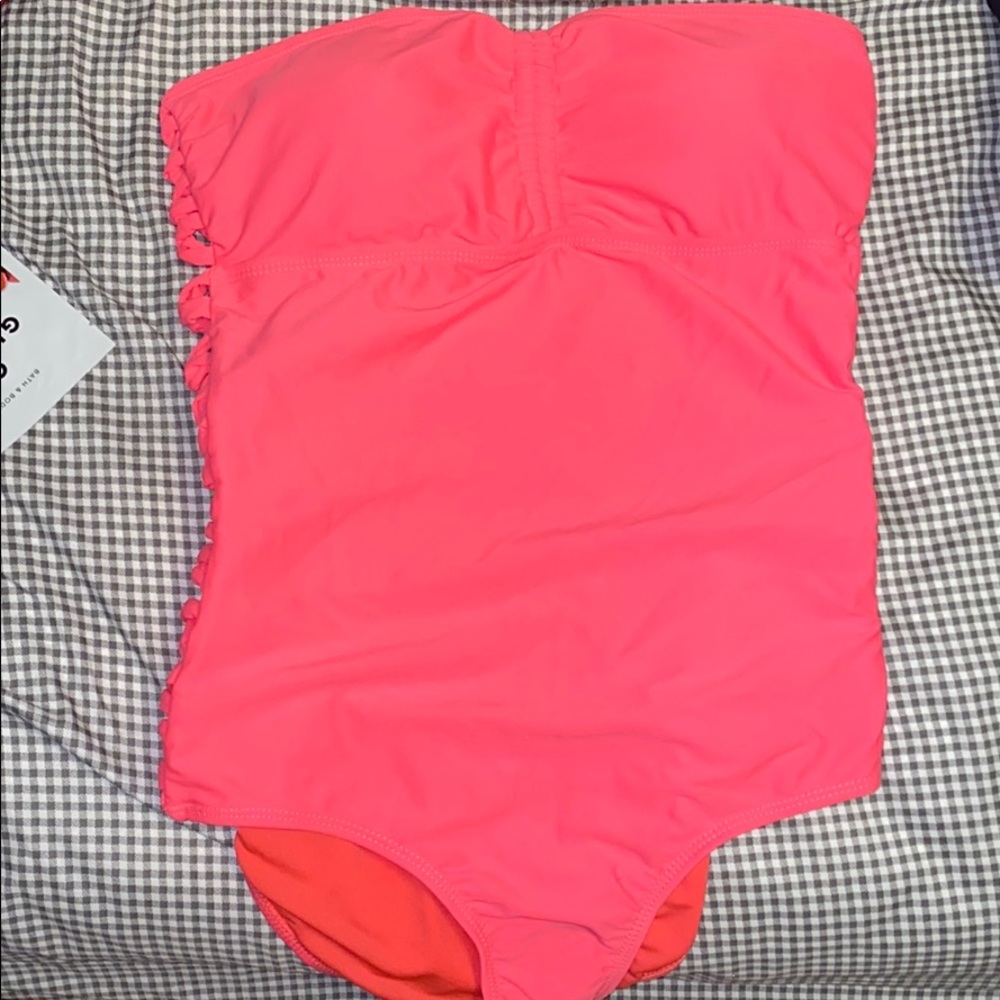Neon pink bathing suit